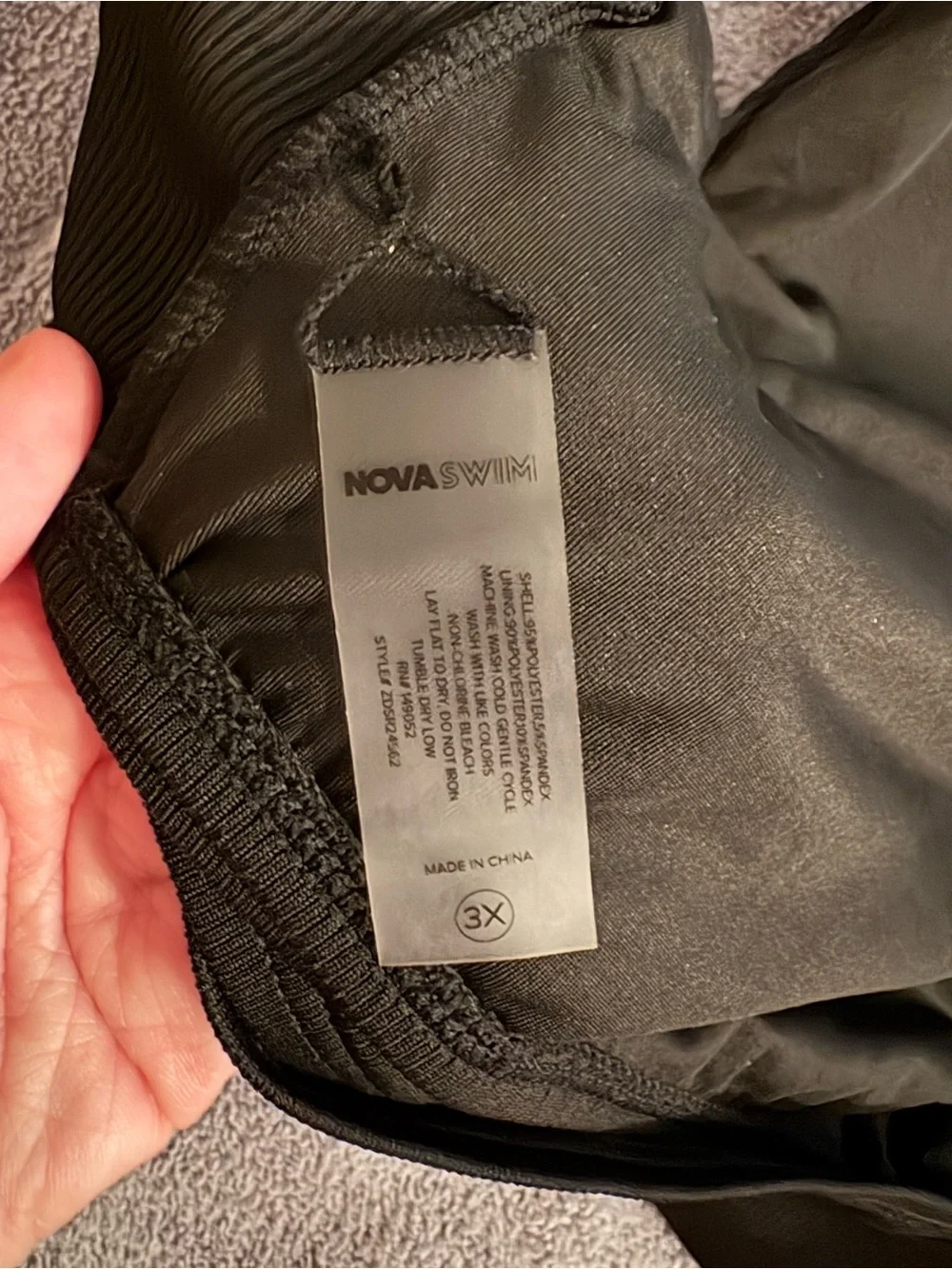 Fashion Nova Swim Bikini Top Halter Plus Size 3X Black Tie Detail Padded